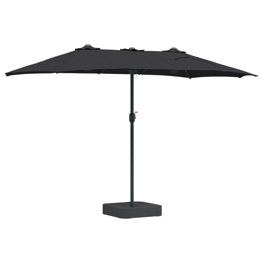 Produktbild för Trädgårdsparasol Svart 385 x 209 x 244 cm Polyester