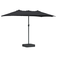 Produktbild för Trädgårdsparasol Svart 385 x 209 x 244 cm Polyester