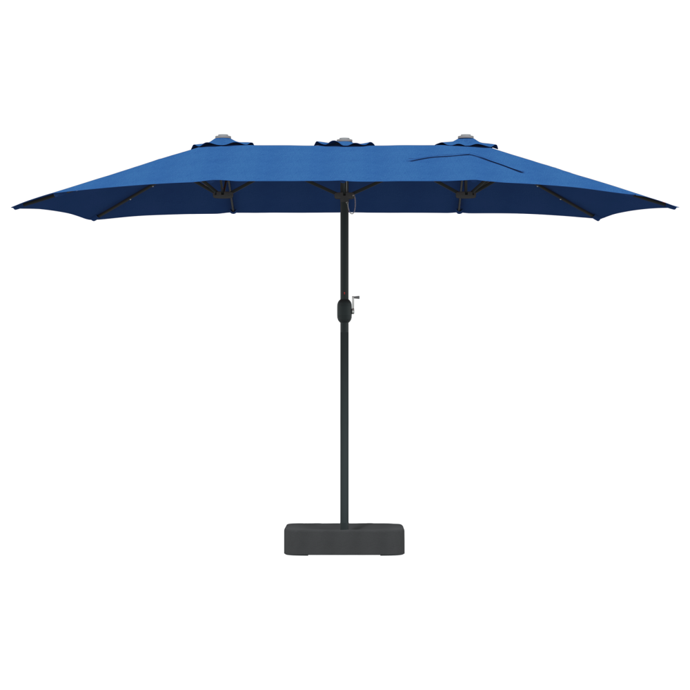 Produktbild för Trädgårdsparasol 385 x 209 x 244 cm Polyester Azurblå