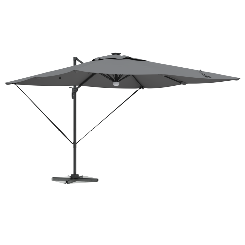 Produktbild för Roma Parasol med LED -remsljus Antracit 286 x 284 x 270 cm