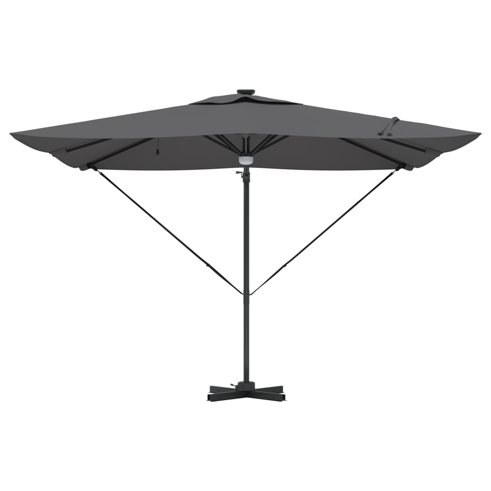 Produktbild för Roma Parasol med LED -remsljus Antracit 286 x 284 x 270 cm
