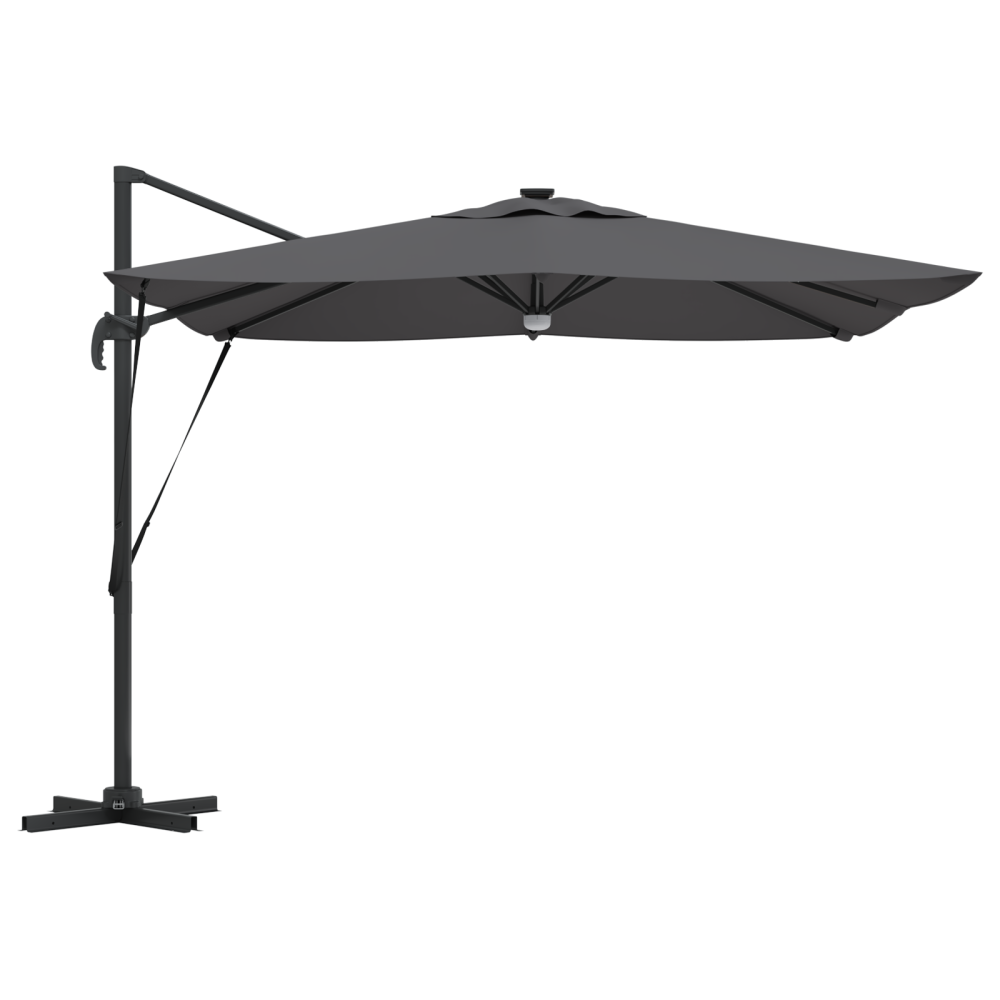 Produktbild för Roma Parasol med LED -remsljus Antracit 286 x 284 x 270 cm