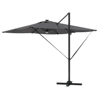 Produktbild för Roma Parasol med LED -remsljus Antracit 286 x 284 x 270 cm