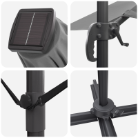 Produktbild för Roma Parasol med LED -remsljus Antracit 286 x 284 x 270 cm