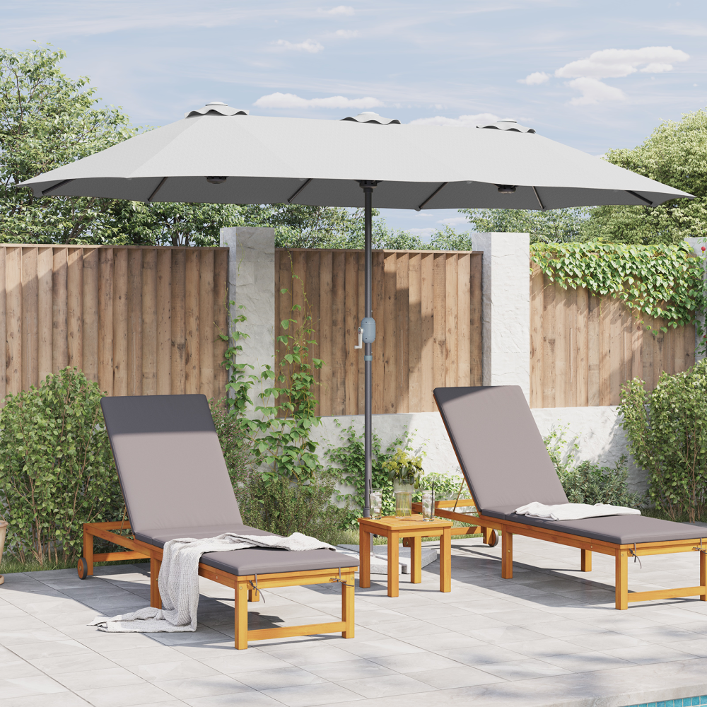 Produktbild för Trädgårdsparasol Sand 370 x 197 x 239 cm