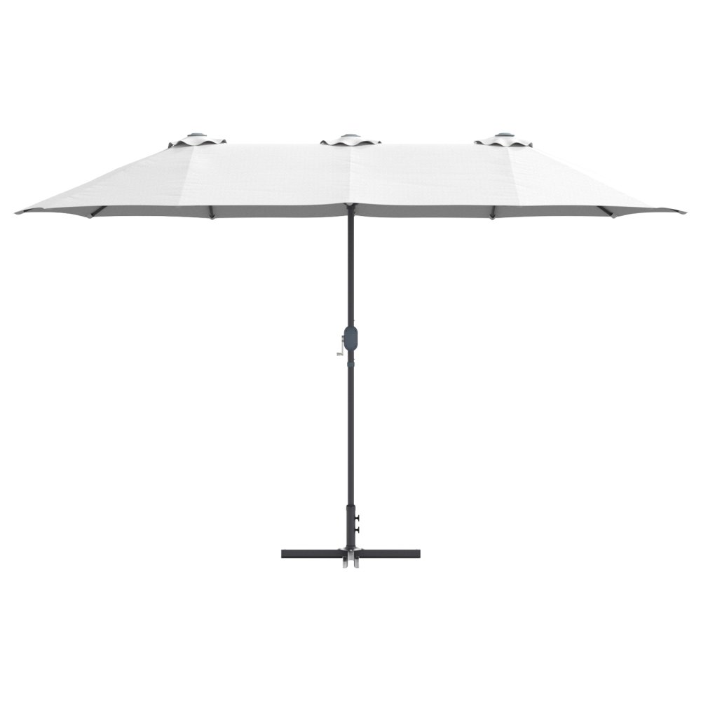 Produktbild för Trädgårdsparasol Sand 370 x 197 x 239 cm