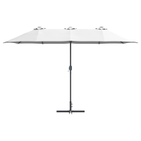 Produktbild för Trädgårdsparasol Sand 370 x 197 x 239 cm