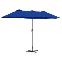 Produktbild för Trädgårdsparasol 370 x 197 x 239 cm Polyester och aluminium