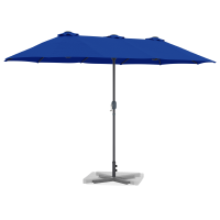 Produktbild för Trädgårdsparasol 370 x 197 x 239 cm Polyester och aluminium