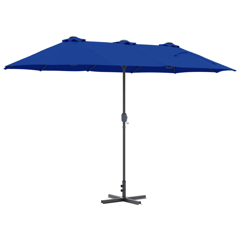 Produktbild för Trädgårdsparasol 370 x 197 x 239 cm Polyester och aluminium