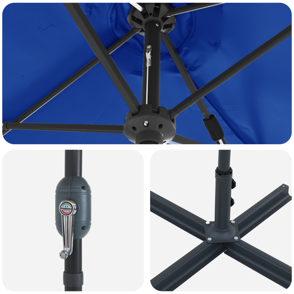 Produktbild för Trädgårdsparasol 370 x 197 x 239 cm Polyester och aluminium