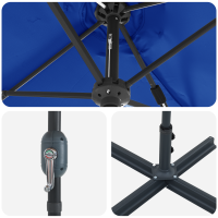 Produktbild för Trädgårdsparasol 370 x 197 x 239 cm Polyester och aluminium