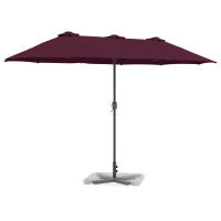 Produktbild för Trädgårdsparasol Bordeaux Röd 370 x 197 x 239 cm