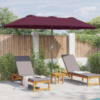 Produktbild för Trädgårdsparasol Bordeaux Röd 370 x 197 x 239 cm