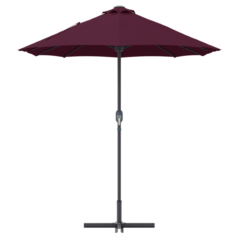 Produktbild för Trädgårdsparasol Bordeaux Röd 370 x 197 x 239 cm