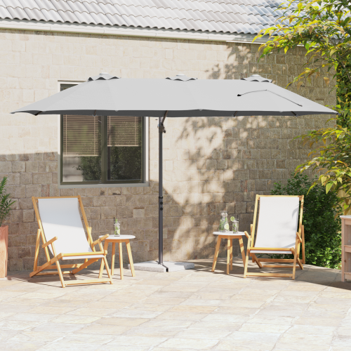 vidaXL Parasoll Sand 372 x 198 x 243 cm Polyester och aluminium