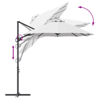 Produktbild för Parasoll Sand 372 x 198 x 243 cm Polyester och aluminium