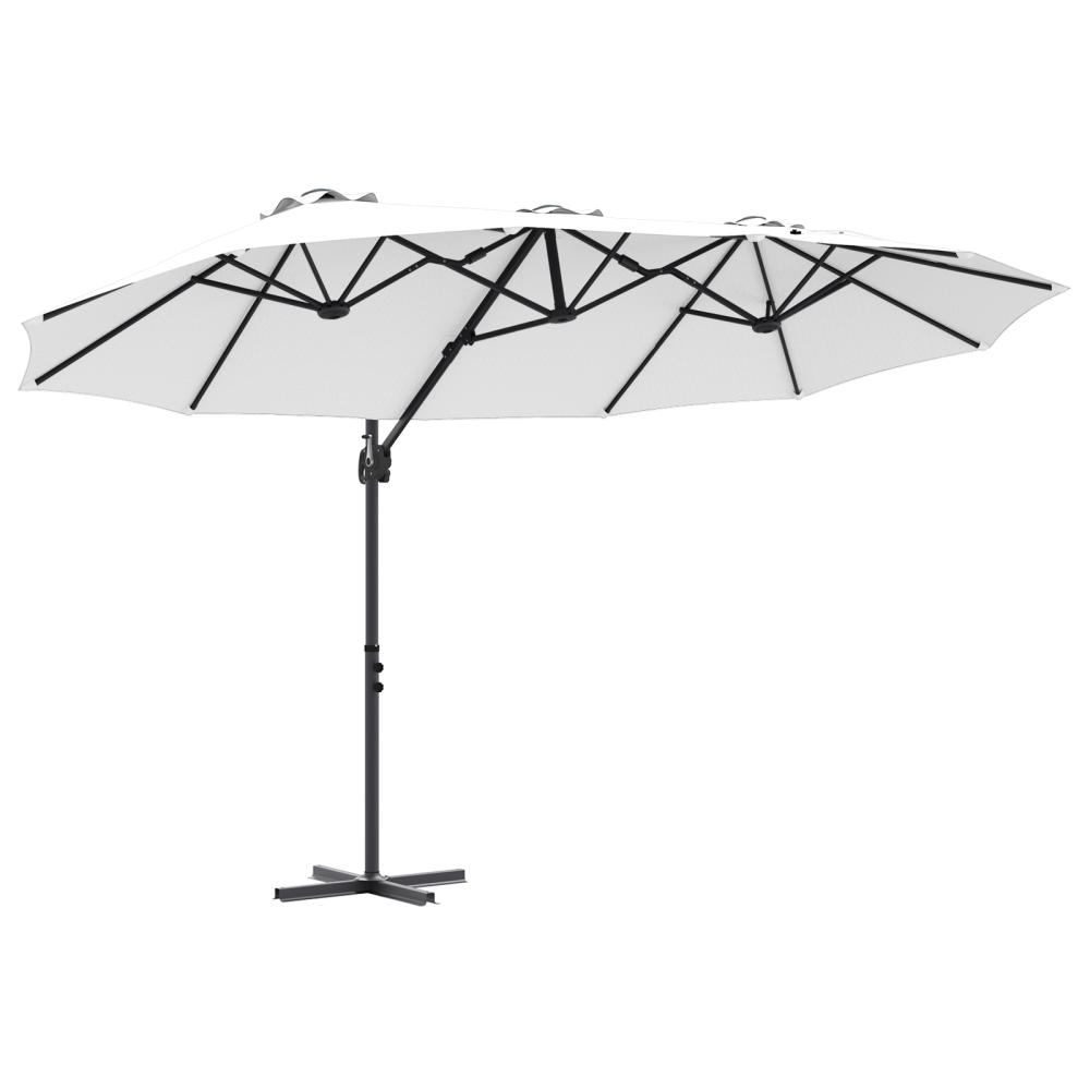 Produktbild för Parasoll Sand 372 x 198 x 243 cm Polyester och aluminium