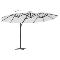 Produktbild för Parasoll Sand 372 x 198 x 243 cm Polyester och aluminium