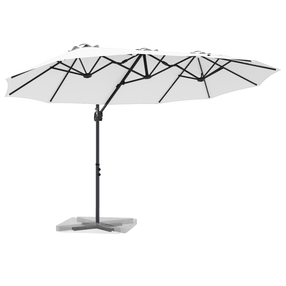 Produktbild för Parasoll Sand 372 x 198 x 243 cm Polyester och aluminium