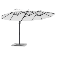 Produktbild för Parasoll Sand 372 x 198 x 243 cm Polyester och aluminium