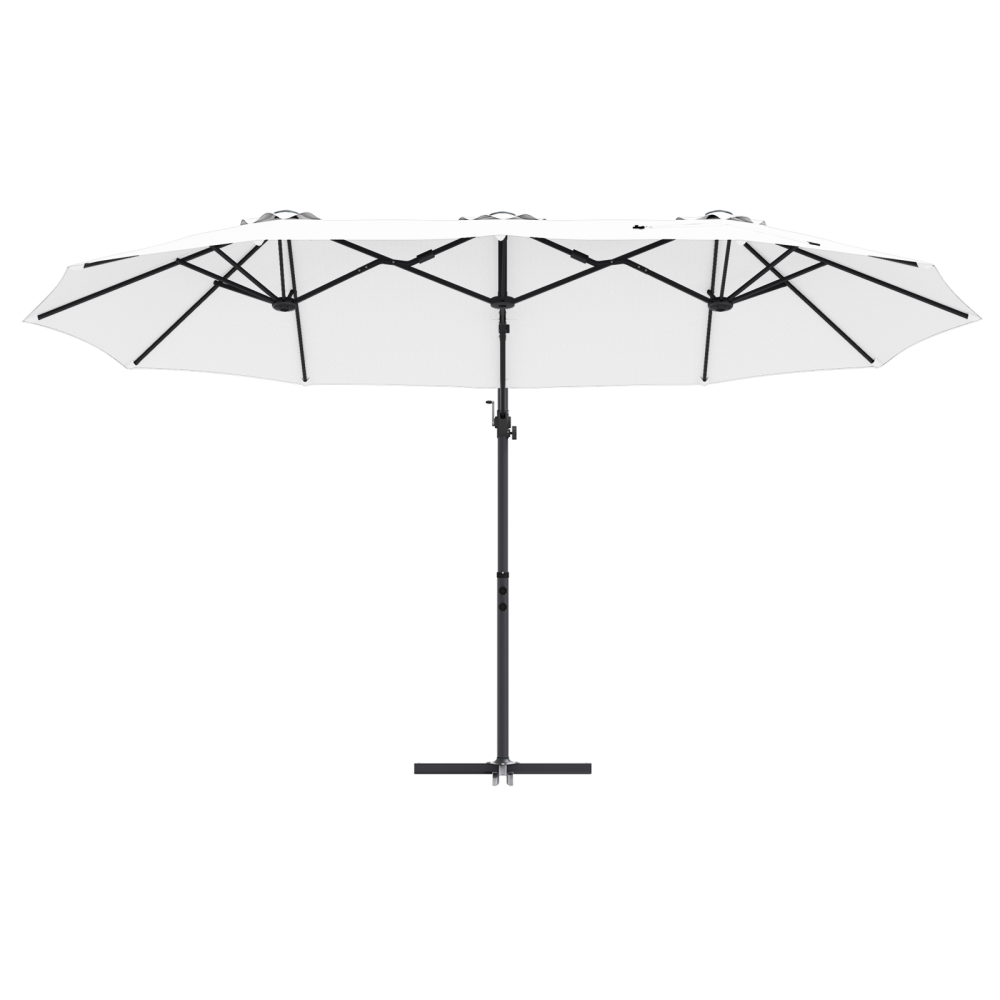 Produktbild för Parasoll Sand 372 x 198 x 243 cm Polyester och aluminium