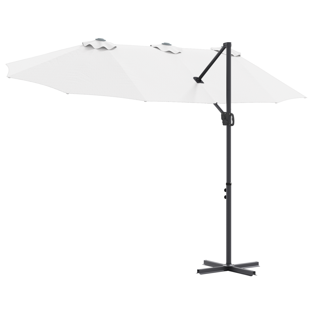 Produktbild för Parasoll Sand 372 x 198 x 243 cm Polyester och aluminium