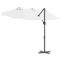 Produktbild för Parasoll Sand 372 x 198 x 243 cm Polyester och aluminium