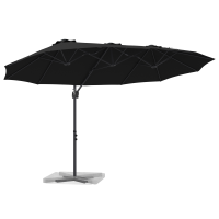 Produktbild för Parasoll Svart 372 x 198 x 243 cm Polyester och aluminium