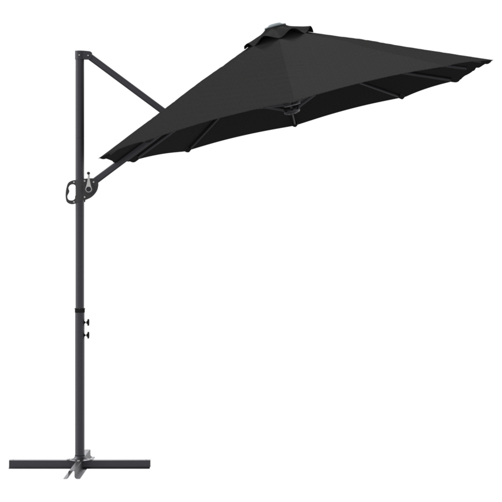 Produktbild för Parasoll Svart 372 x 198 x 243 cm Polyester och aluminium
