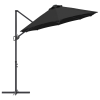 Produktbild för Parasoll Svart 372 x 198 x 243 cm Polyester och aluminium