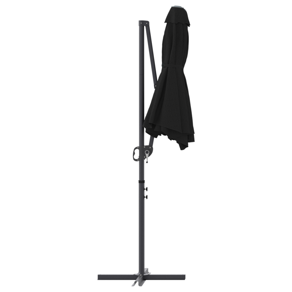 Produktbild för Parasoll Svart 372 x 198 x 243 cm Polyester och aluminium