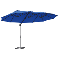 Produktbild för Parasoll 372 x 198 x 243 cm Polyester och aluminium Azurblå