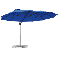Produktbild för Parasoll 372 x 198 x 243 cm Polyester och aluminium Azurblå