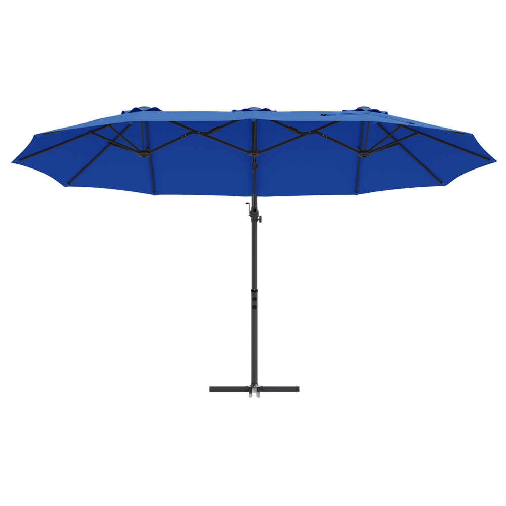 Produktbild för Parasoll 372 x 198 x 243 cm Polyester och aluminium Azurblå
