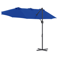 Produktbild för Parasoll 372 x 198 x 243 cm Polyester och aluminium Azurblå