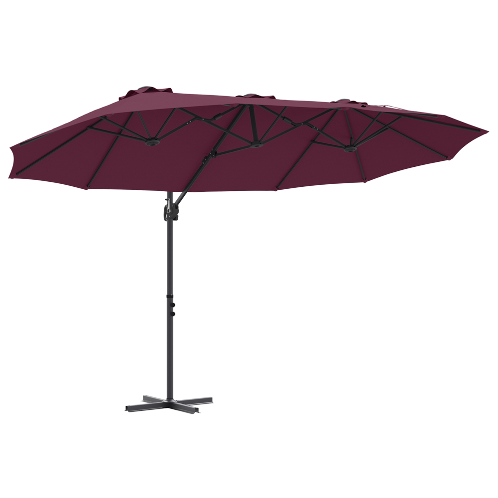 Produktbild för Parasoll Bordeaux Röd 372 x 198 x 243 cm