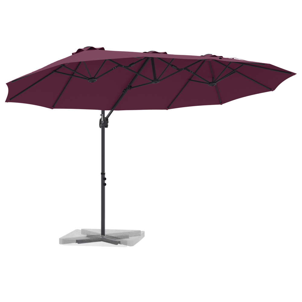Produktbild för Parasoll Bordeaux Röd 372 x 198 x 243 cm