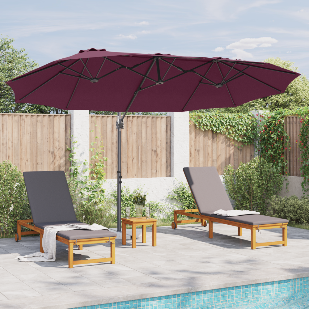 Produktbild för Parasoll Bordeaux Röd 372 x 198 x 243 cm