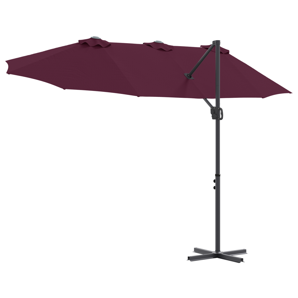 Produktbild för Parasoll Bordeaux Röd 372 x 198 x 243 cm