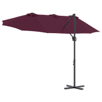 Produktbild för Parasoll Bordeaux Röd 372 x 198 x 243 cm