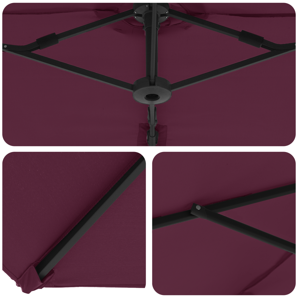 Produktbild för Parasoll Bordeaux Röd 372 x 198 x 243 cm