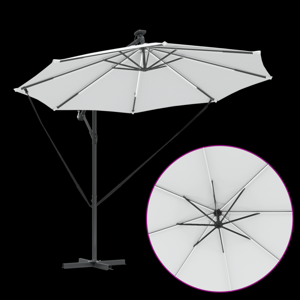 Produktbild för Parasoll Sand 294 x 294 x 248 cm Polyester och aluminium