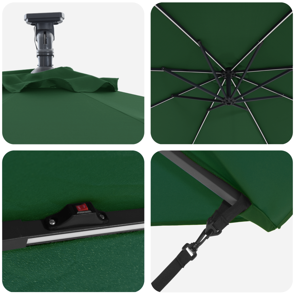 Produktbild för Parasoll Grön 294 x 294 x 248 cm Polyester och aluminium