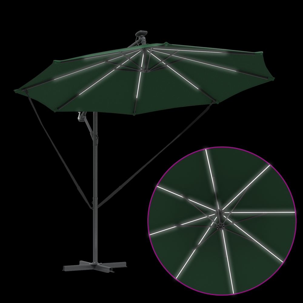 Produktbild för Parasoll Grön 294 x 294 x 248 cm Polyester och aluminium