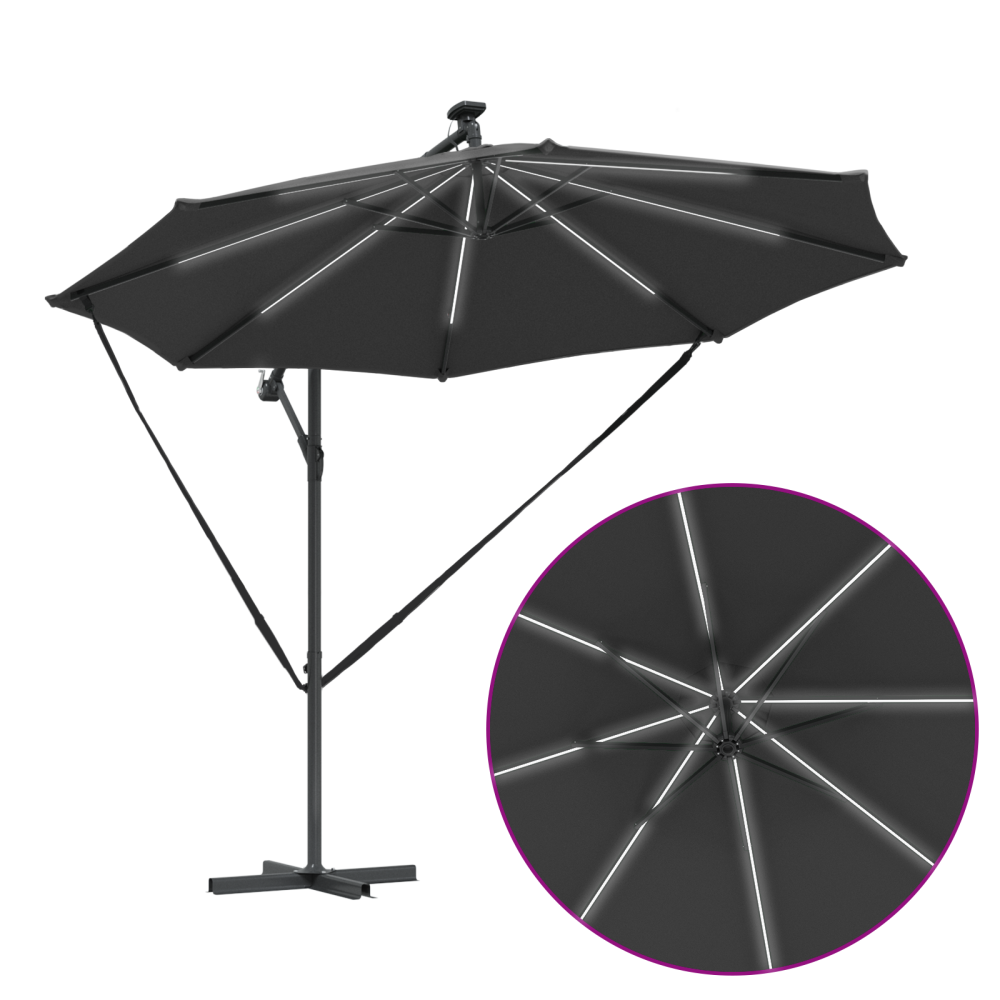 Produktbild för Parasoll Antracit 294 x 294 x 248 cm Polyester och aluminium