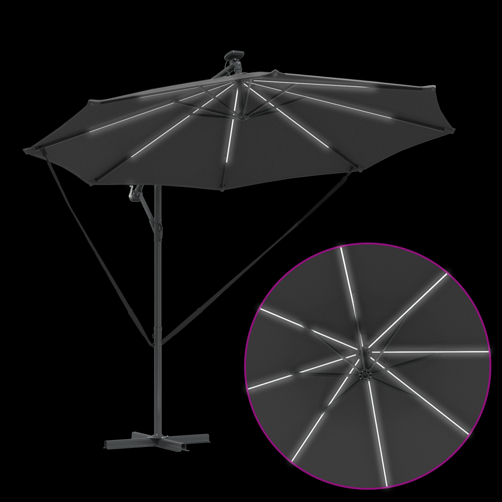 Produktbild för Parasoll Antracit 294 x 294 x 248 cm Polyester och aluminium