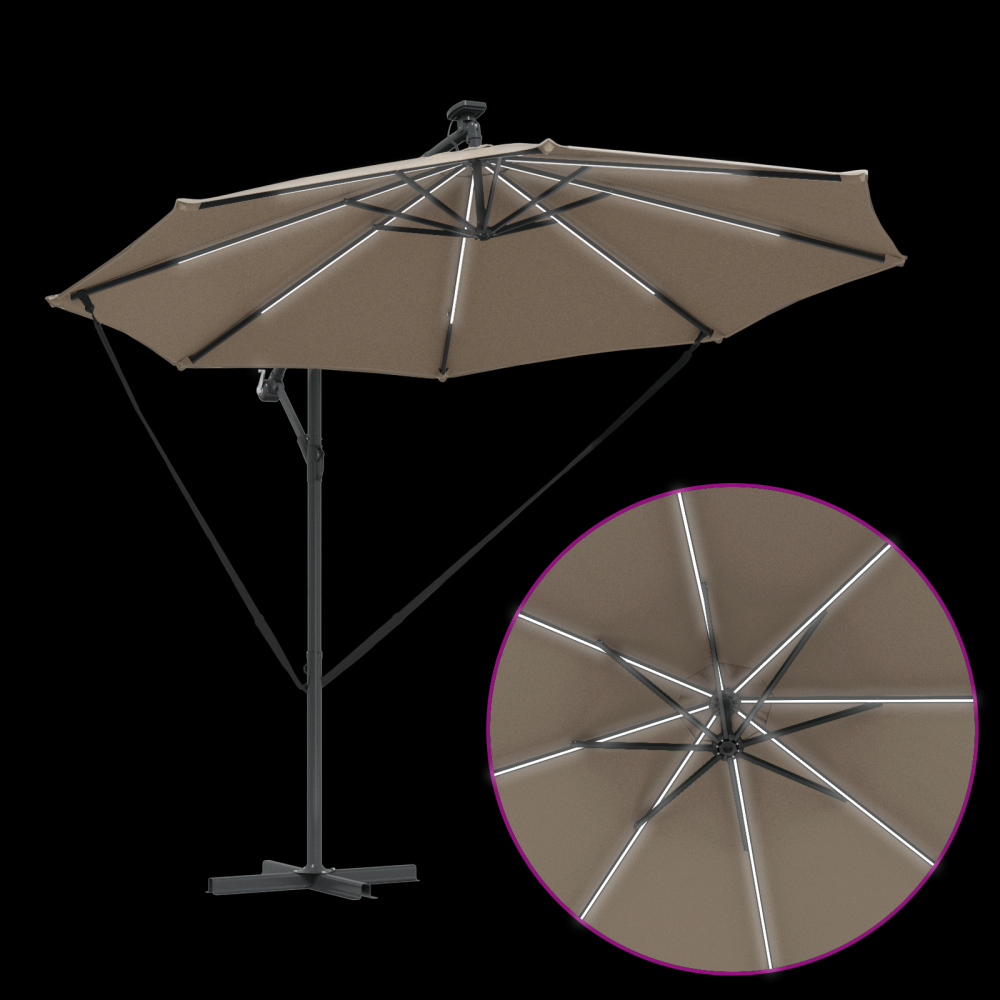 Produktbild för Parasoll Taupe 294 x 294 x 248 cm Polyester och aluminium