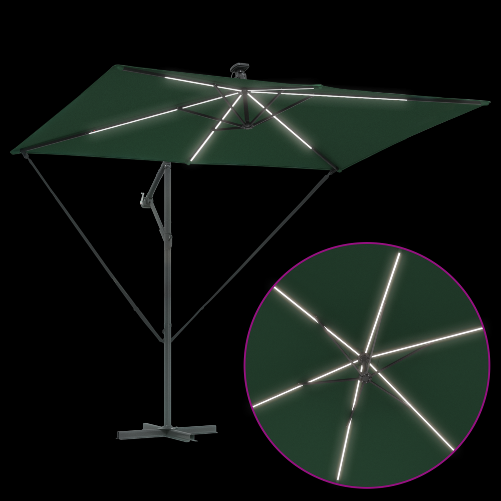 Produktbild för Parasoll Grön 294 x 200 x 270 cm Polyester och aluminium