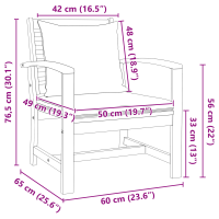 Produktbild för Stol 2 Stycke Brun och Kräm 65 x 60 x 76,5 cm Massivt teakträ